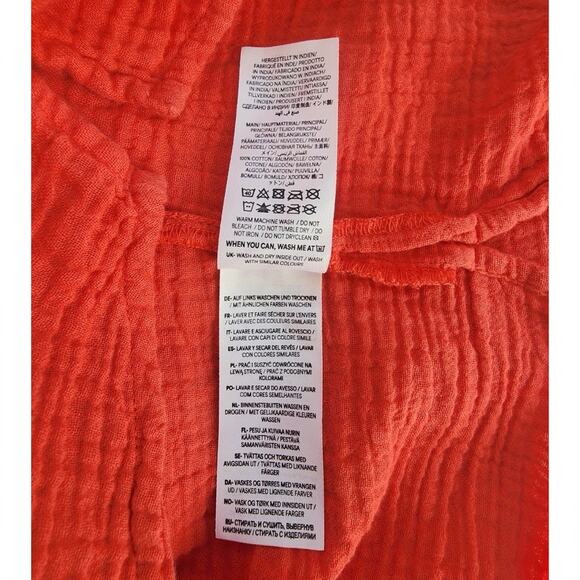 Mini Boden Shirt Youth 8-9Y Pink Cotton Gauze Long Sleeve Henley Crinkle Pocket - Picture 7 of 10